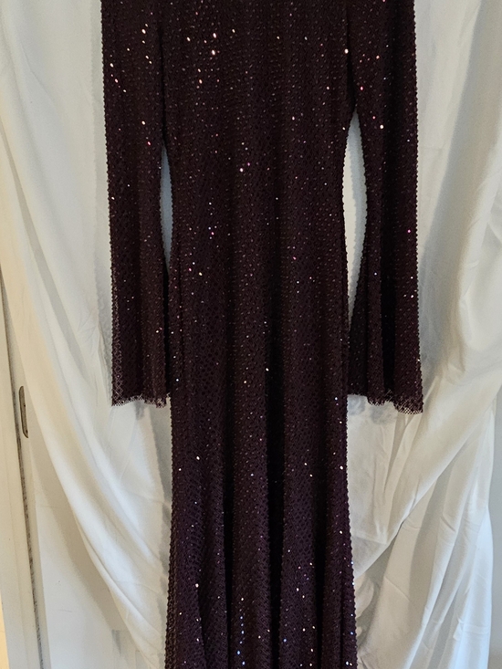 Self-Portrait Dresses & Skirts - Self-Portrait Plum Sequin Long-Sleeve Maxi Dress